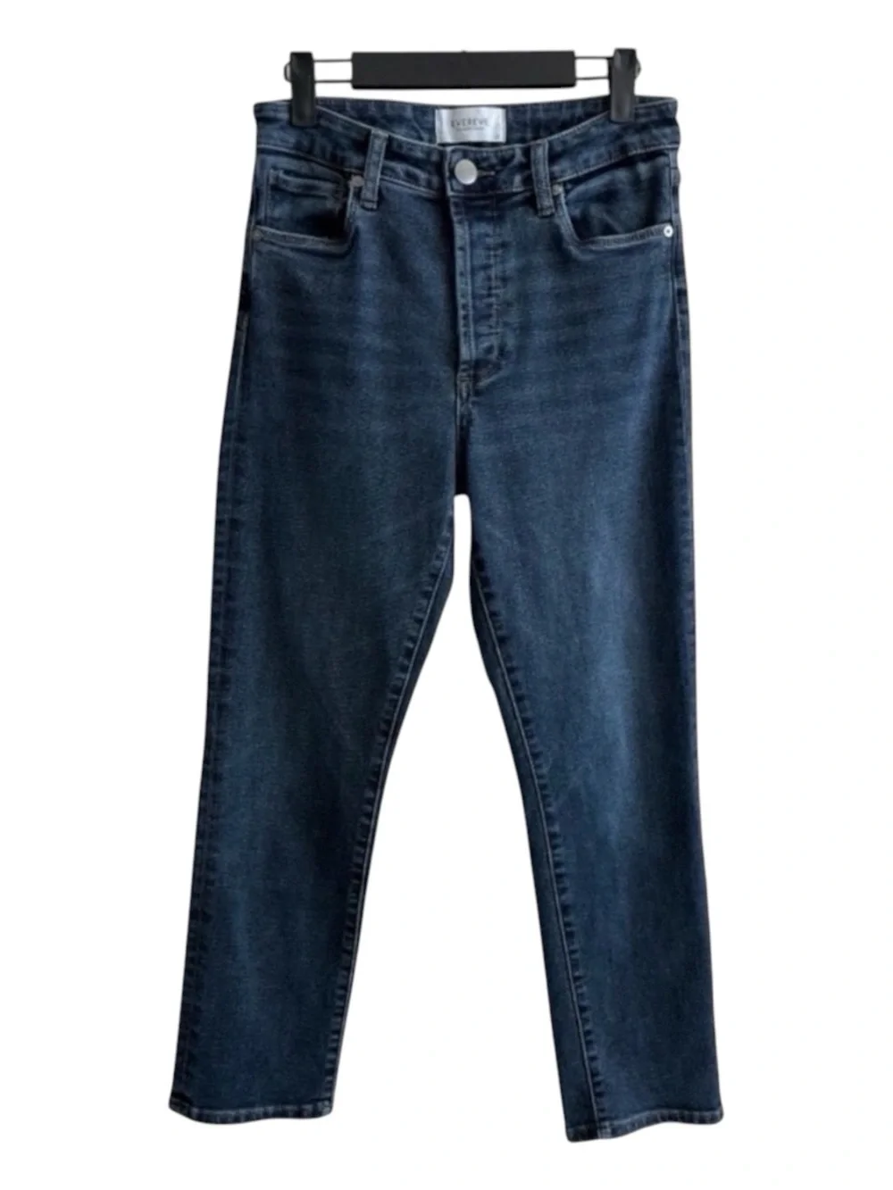 Evereve The Ever Straight High Rise Straight Leg Jeans Dark Wash Size 27